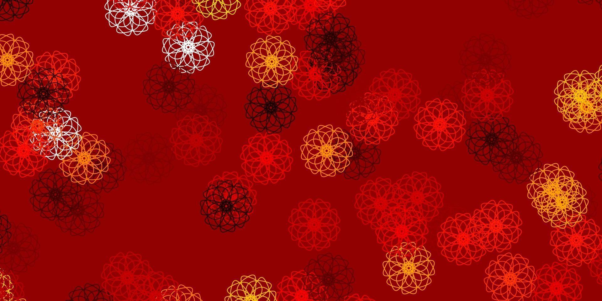 Light Red, Yellow vector natural backdrop with flowers.