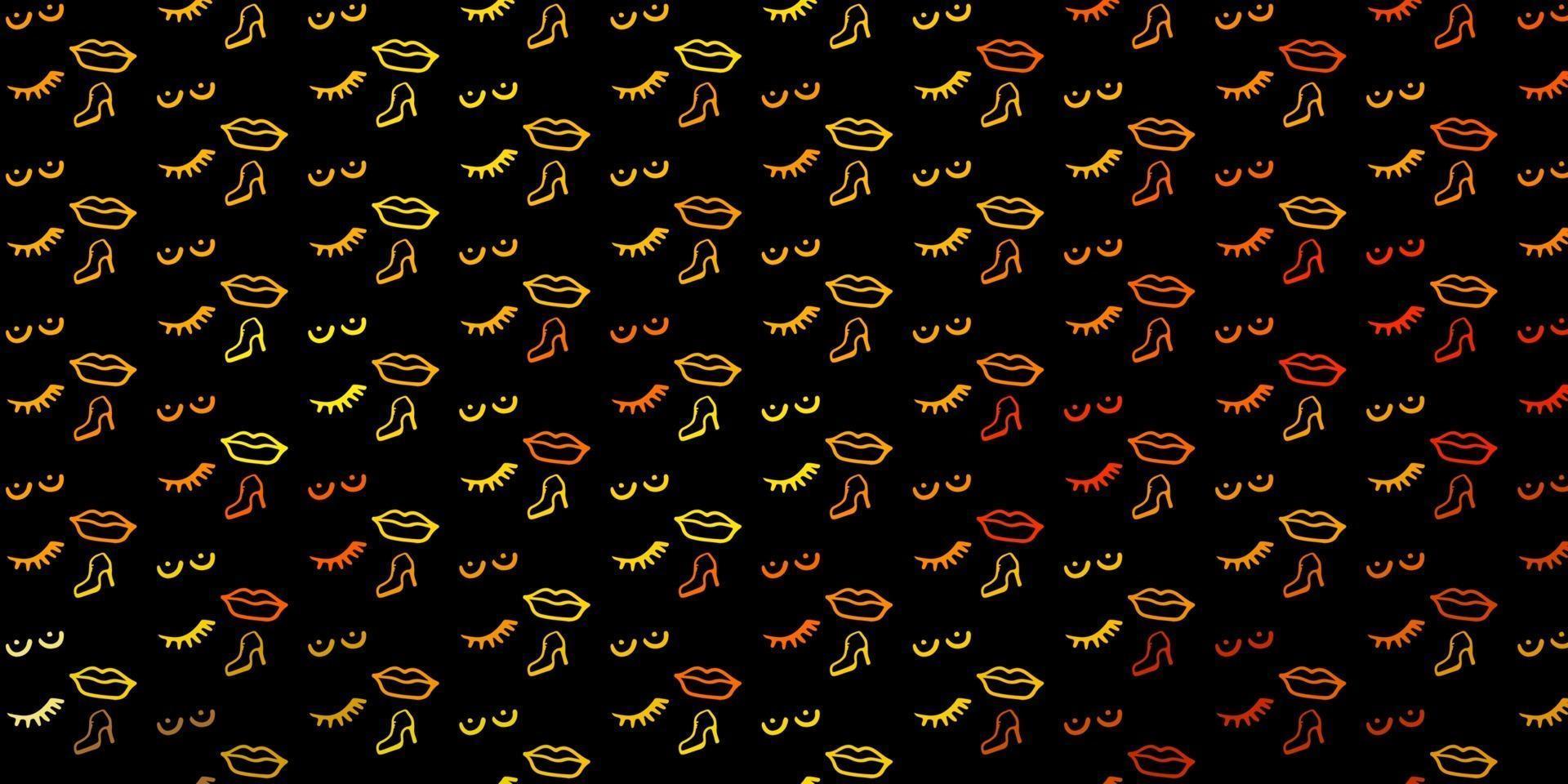 Dark Yellow vector backdrop with woman's power symbols.