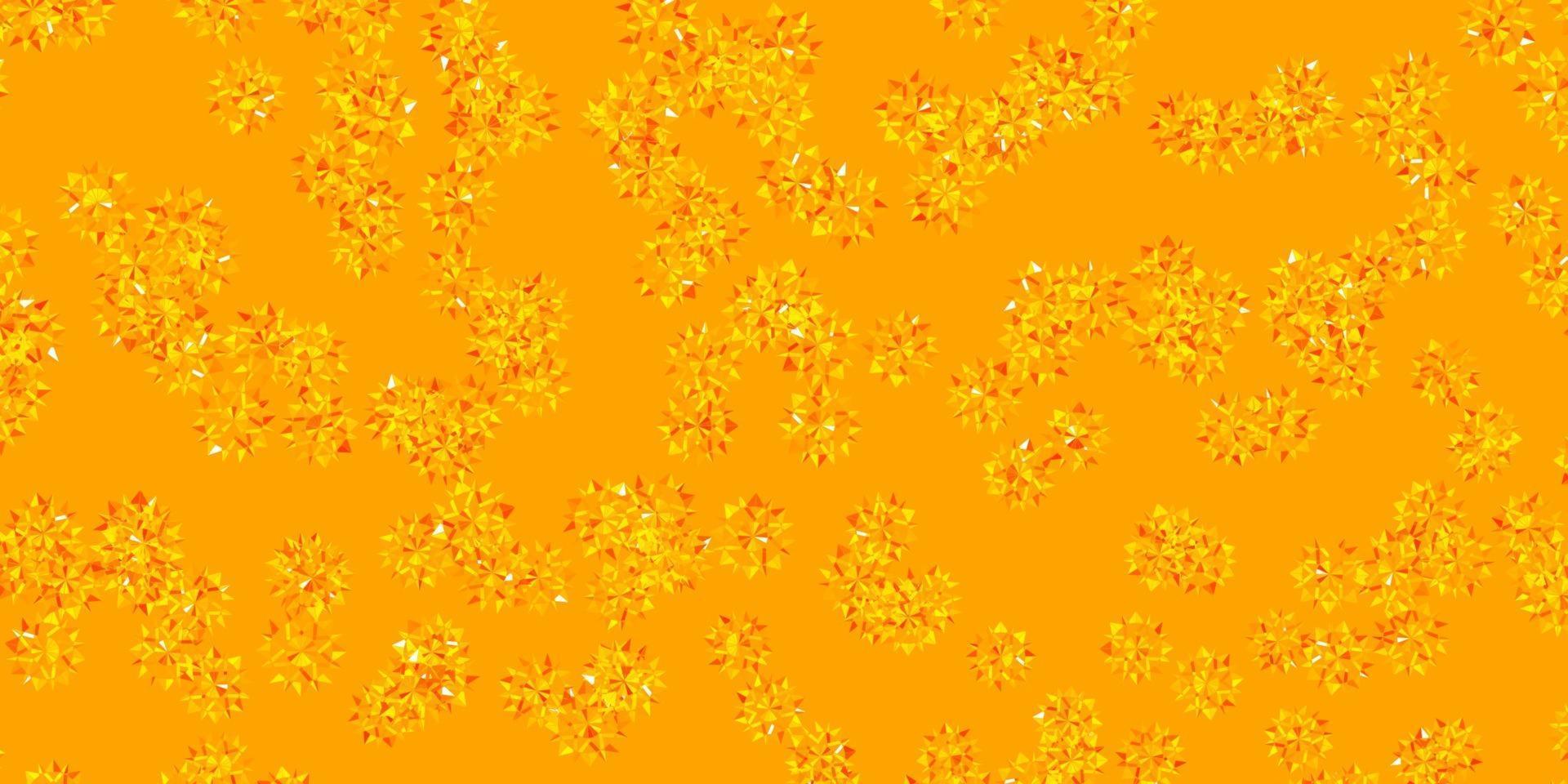 Light Yellow vector template with ice snowflakes.