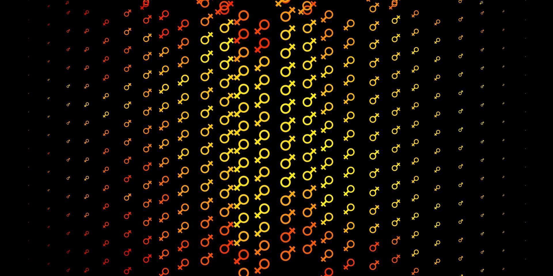 plantilla de vector de color amarillo oscuro con signos de empresaria.