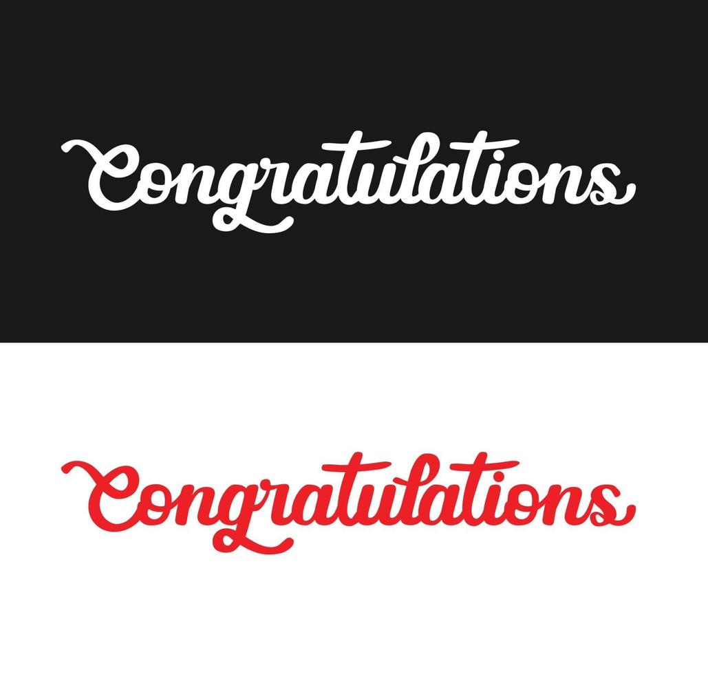 Congratulations Hand lettering vector illustration