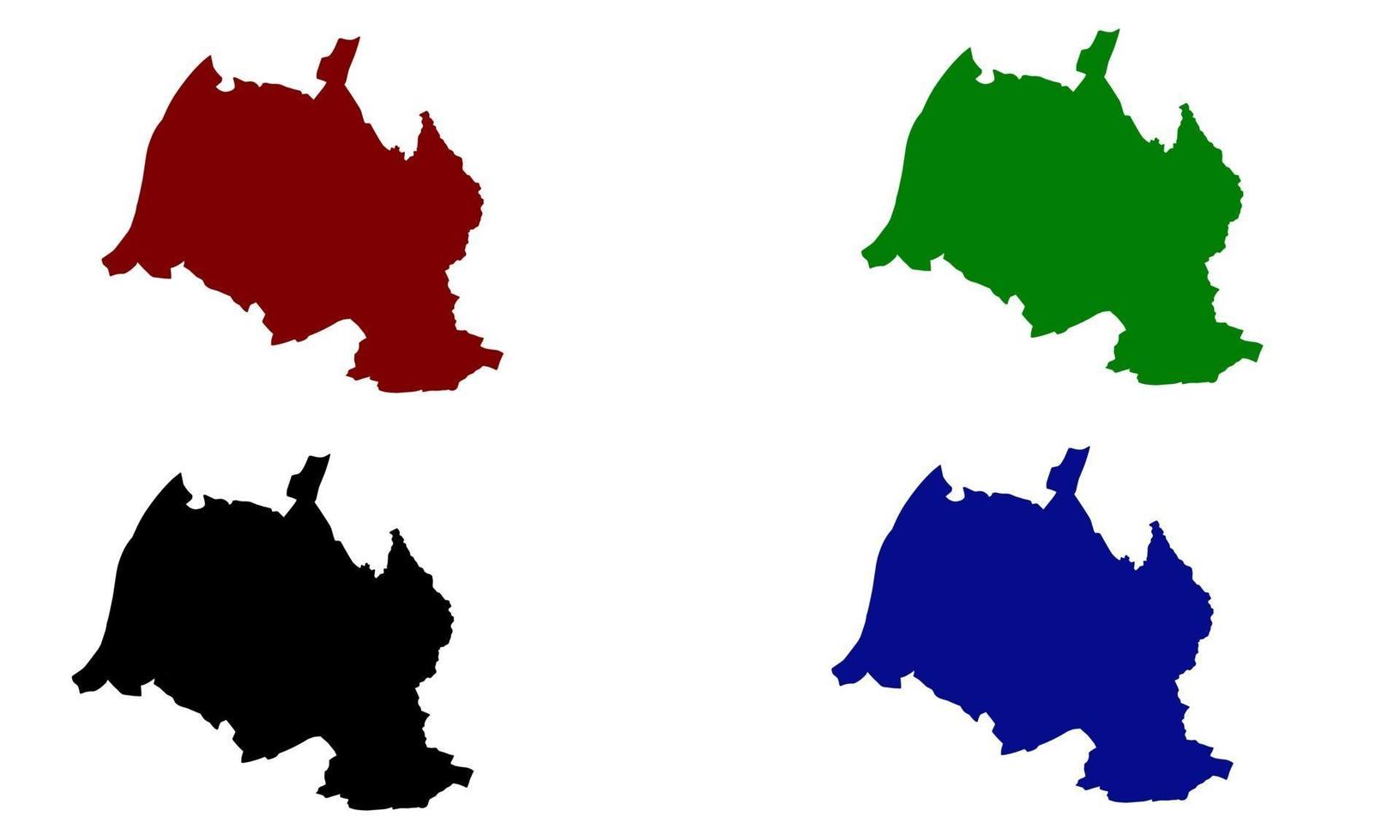 Mapa de silueta de la ciudad de Karlsruhe en Alemania vector