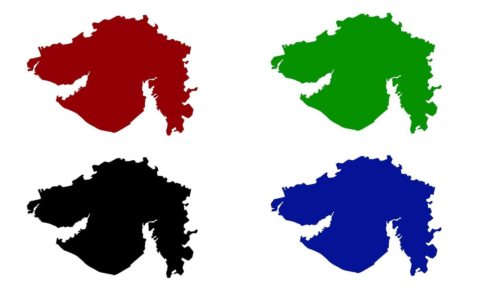 Gujarat country map silhouette in India vector