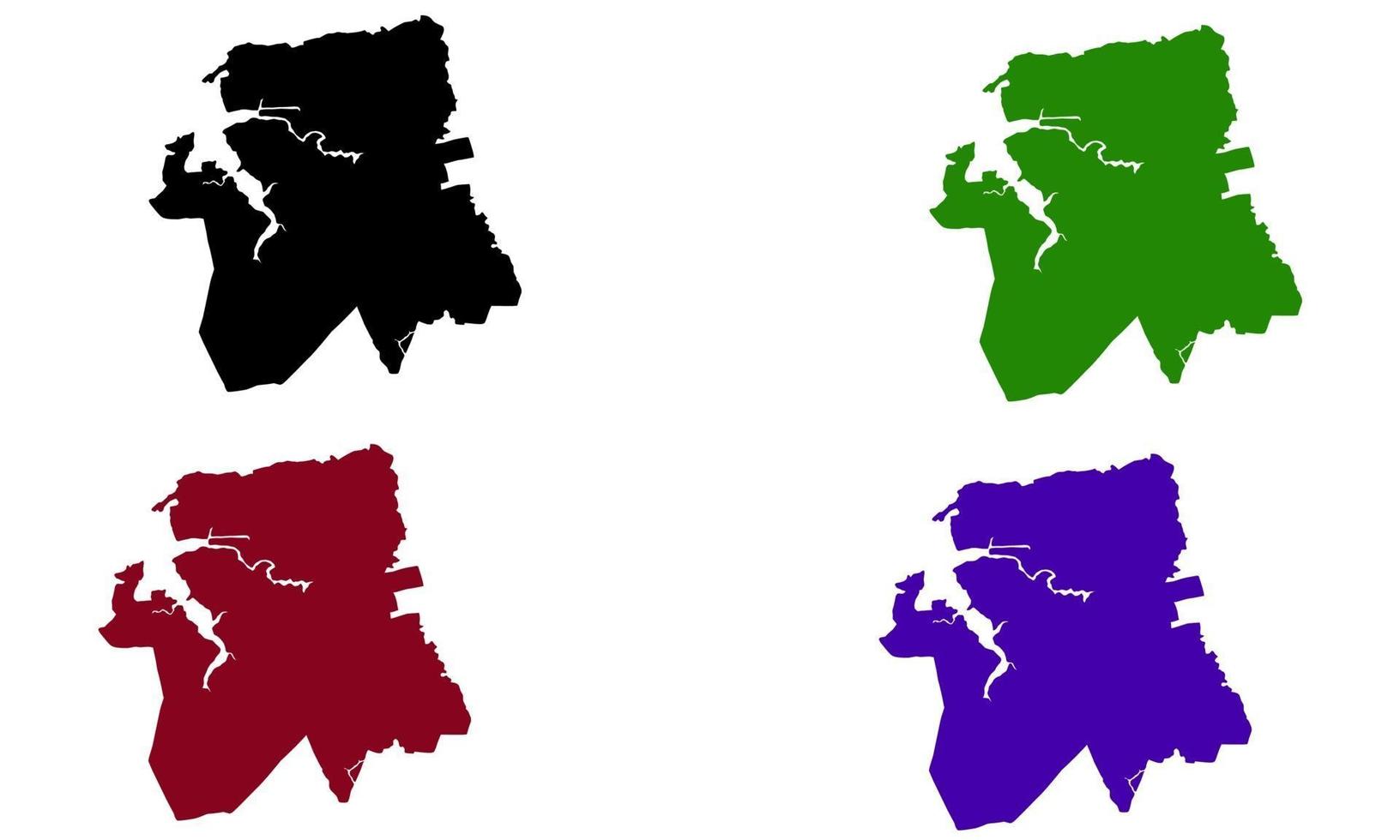 Mapa de silueta de la ciudad de Sao Luis en Brasil vector