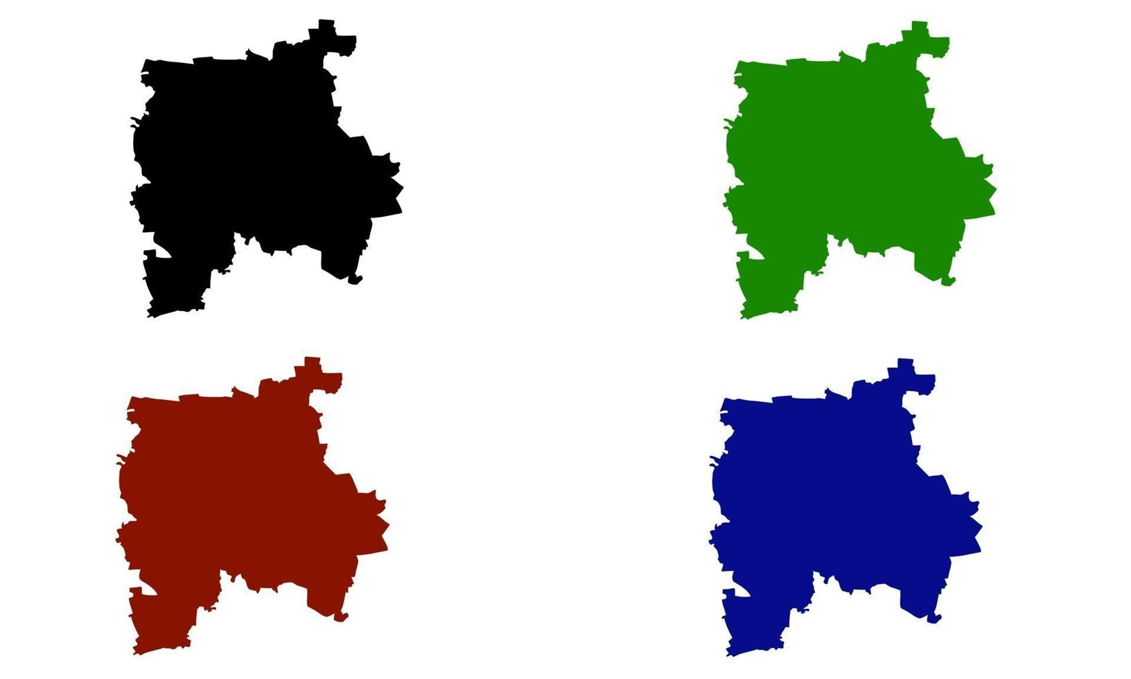 silhouette map of the city of Leipzig in Germany vector