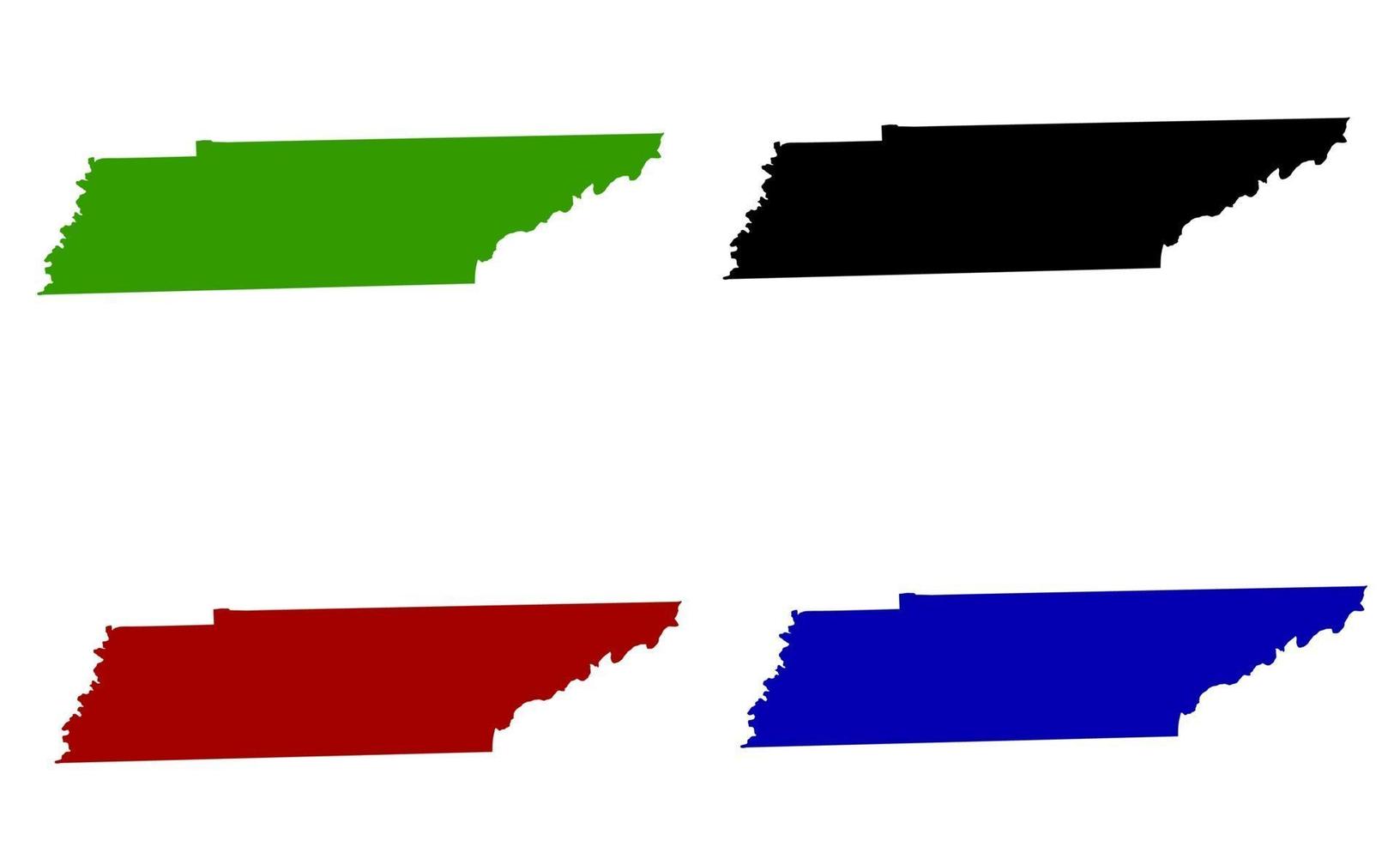 silhouette map of the state of Tennessee in the united states vector