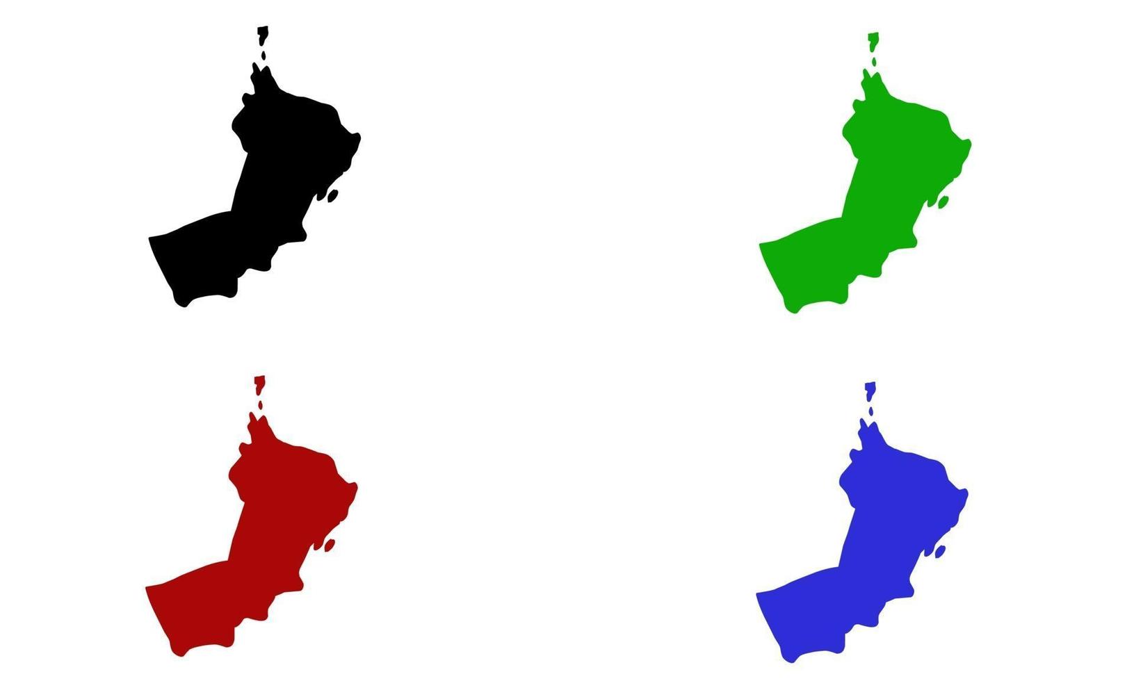 silueta del mapa del país de omán en el medio oriente vector