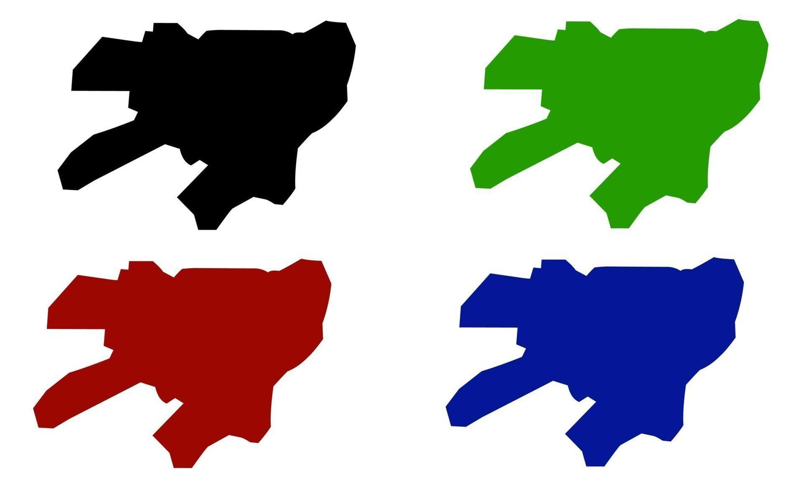 silhouette map of Rahim Yar Khan city in Pakistan vector