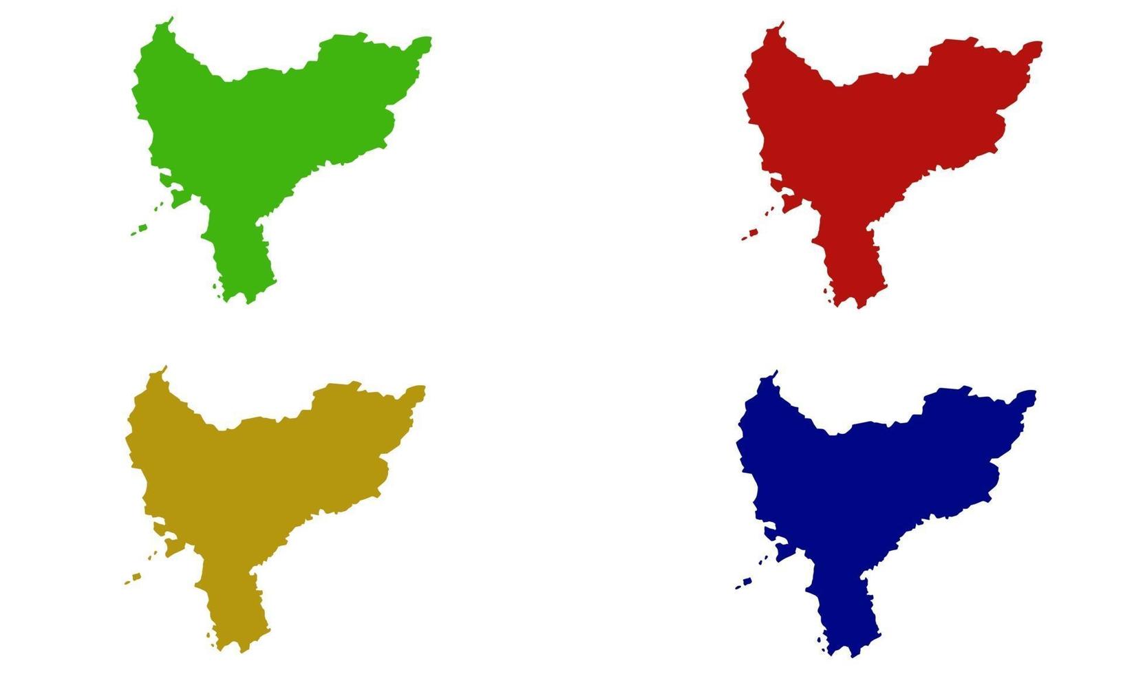 Mapa de silueta de la provincia de West Kalimantan en Indonesia vector