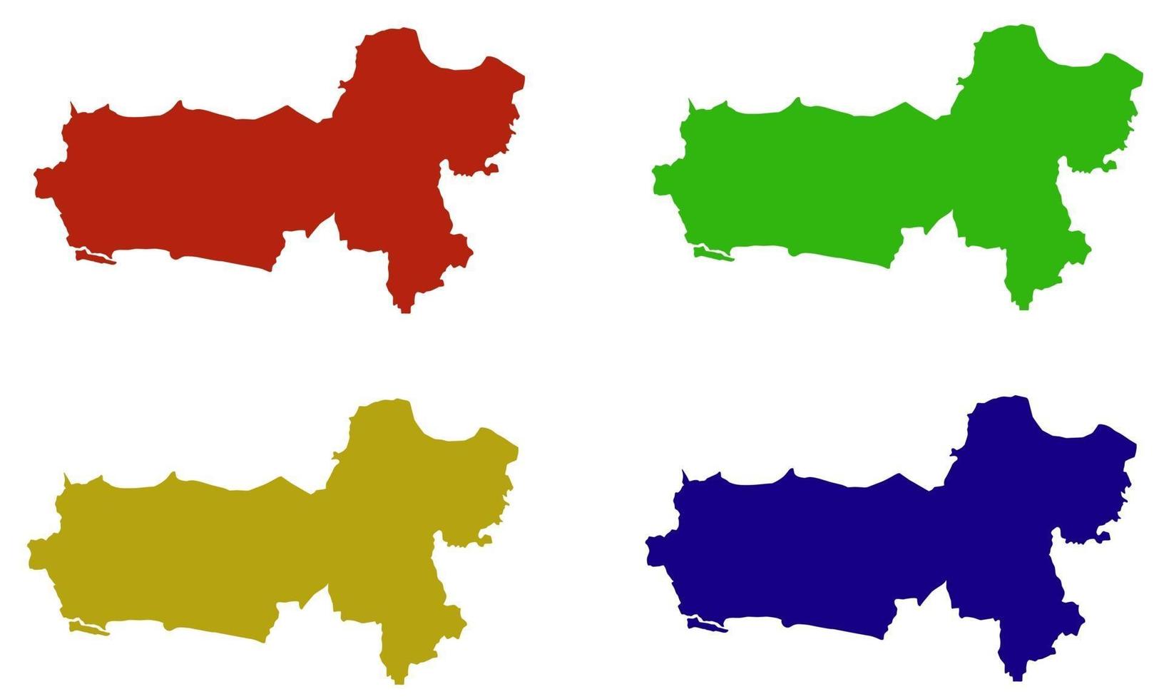 Mapa de silueta de la provincia de Java central en Indonesia vector