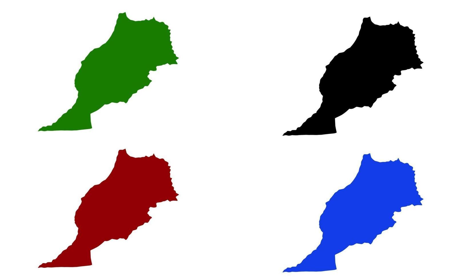 silueta de mapa de la ciudad marroquí en áfrica vector