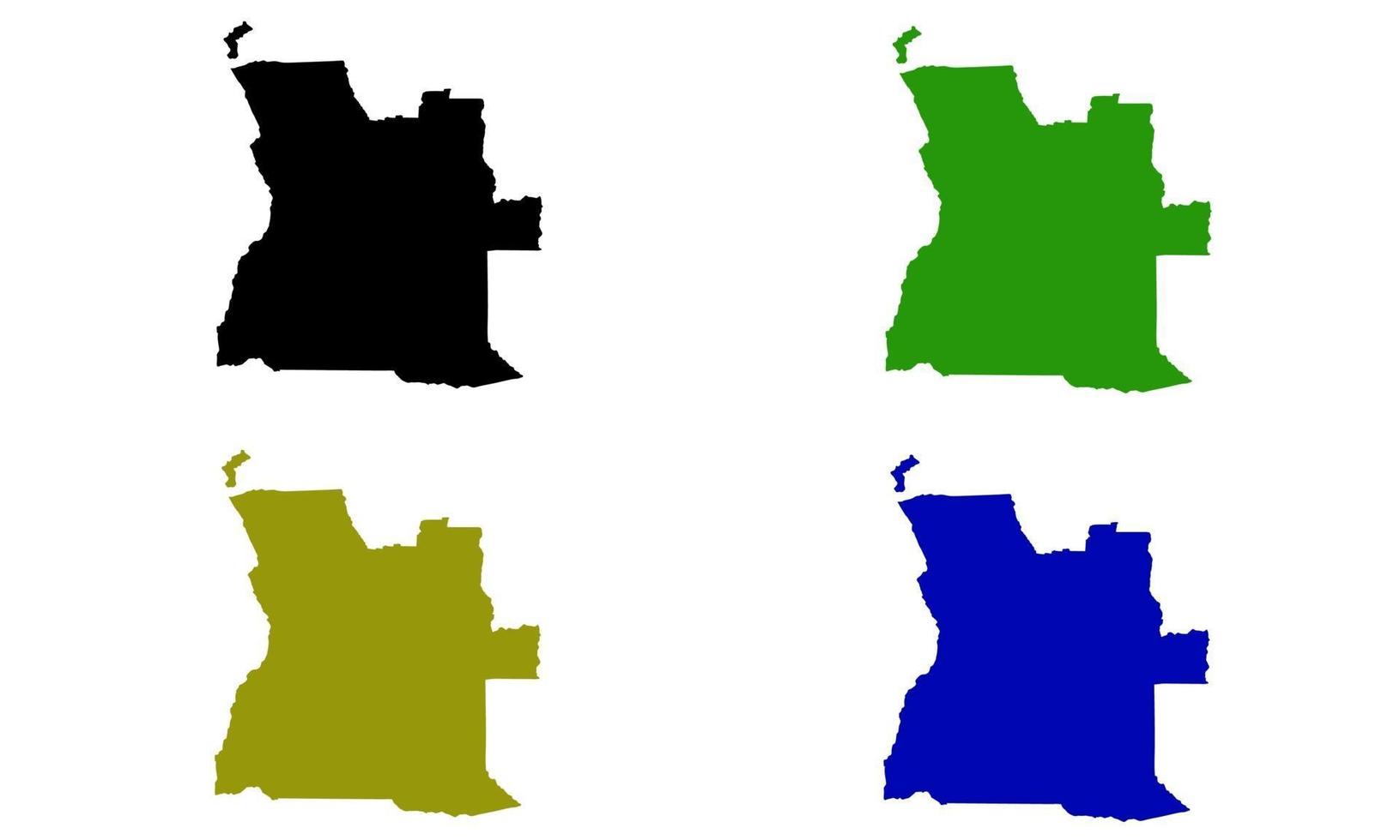 Mapa de silueta del país de Angola en África vector