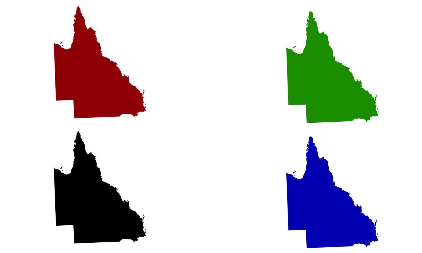 silueta de mapa de queensland en australia vector