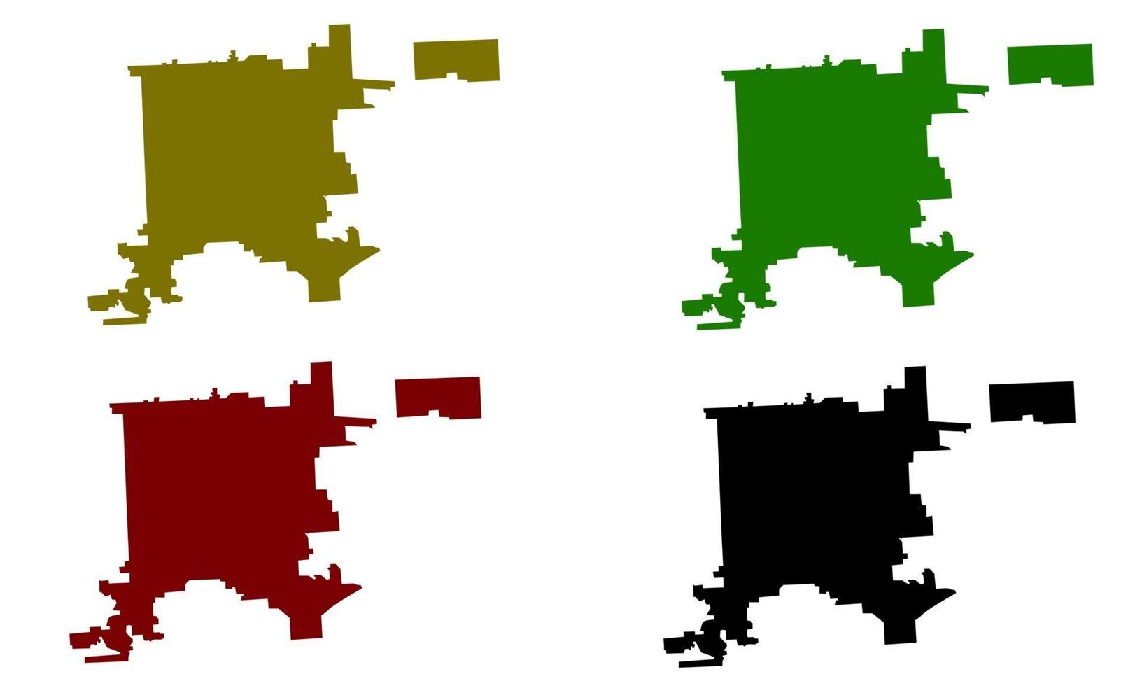 mapa de silueta de la ciudad de denver en los estados unidos vector