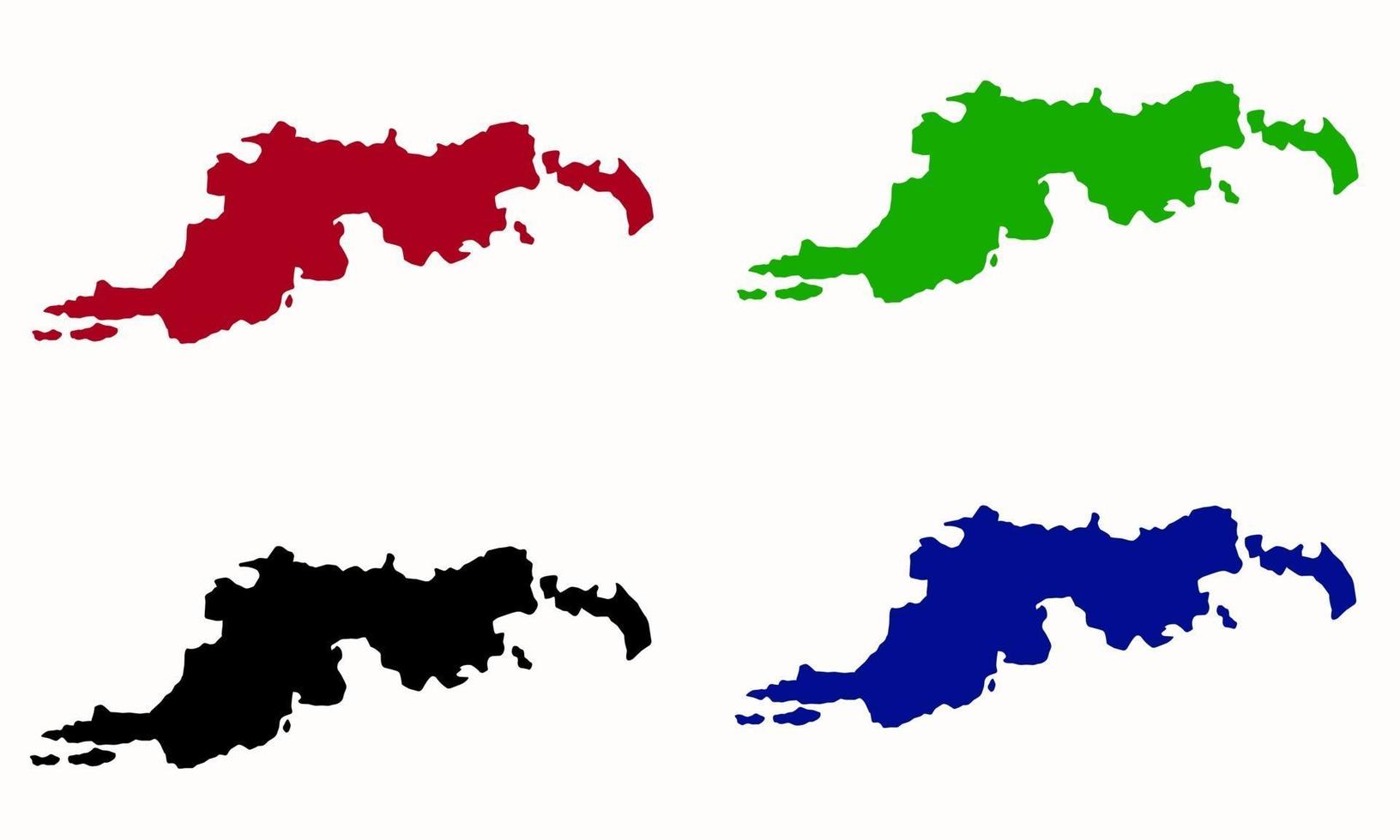 Silueta de mapa de la isla de tortola en las islas vírgenes británicas vector