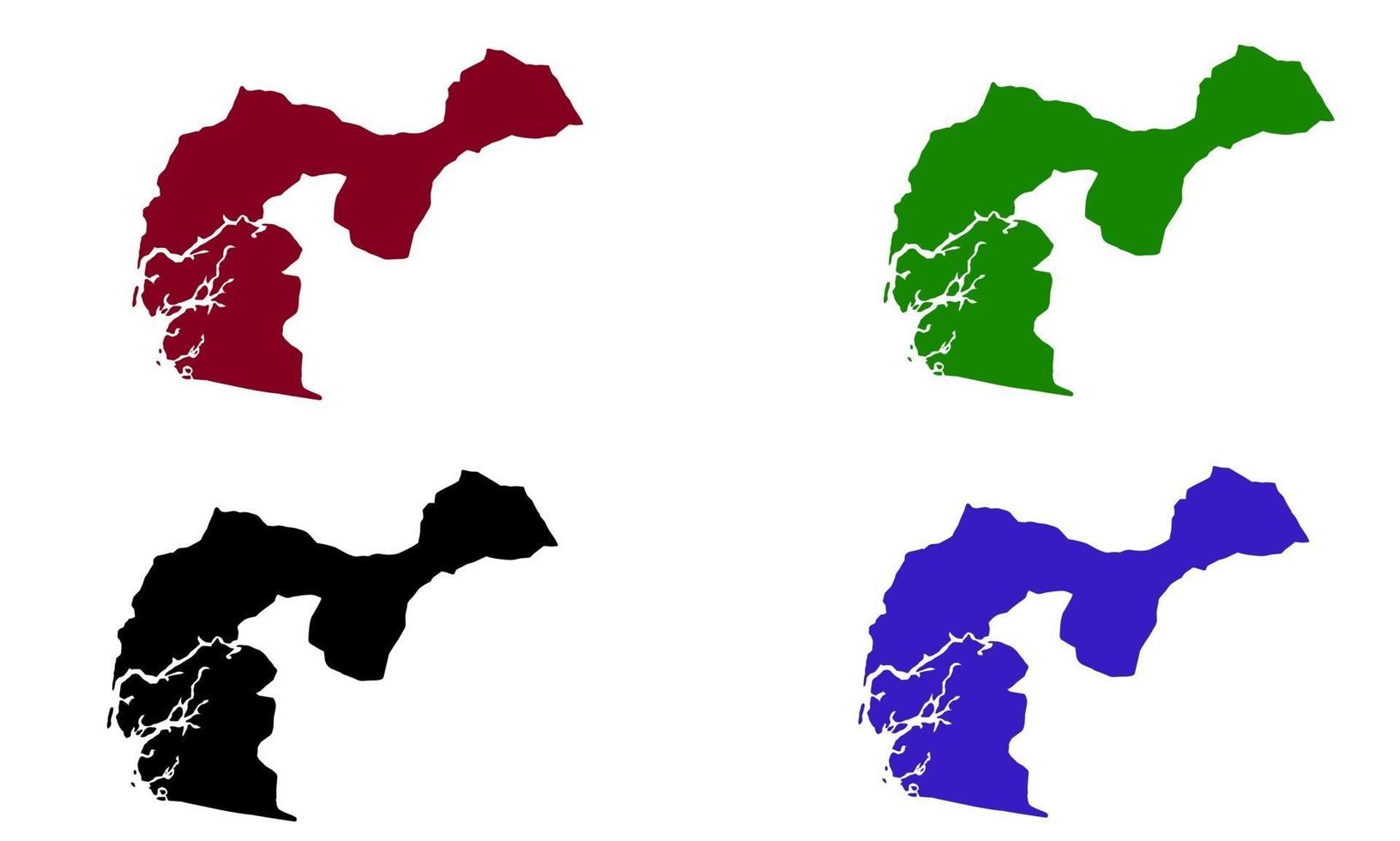 silhouette map of the Fatick Region in Senegal vector