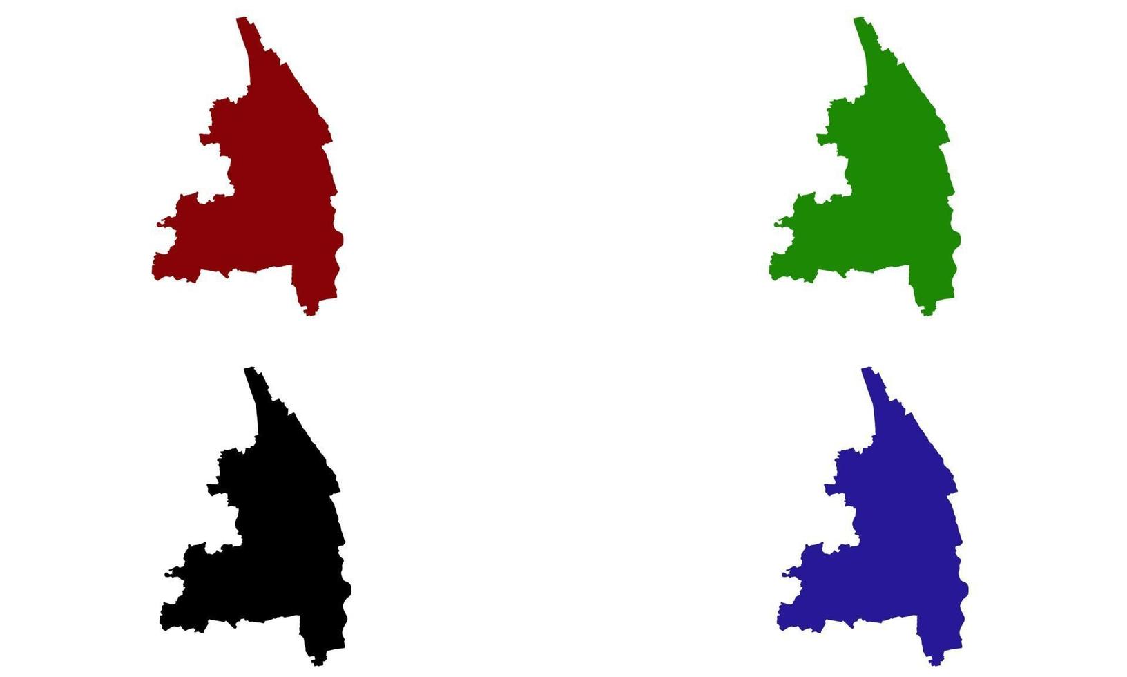 silhouette map of the city of Augsburg in Germany vector
