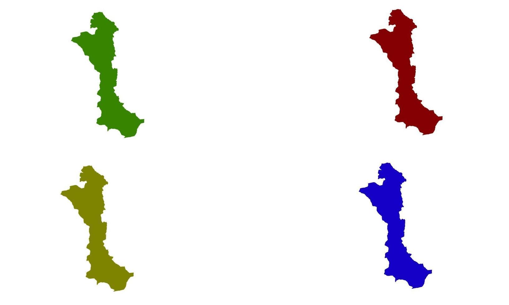 Mapa de silueta de la región de Volta en Ghana vector