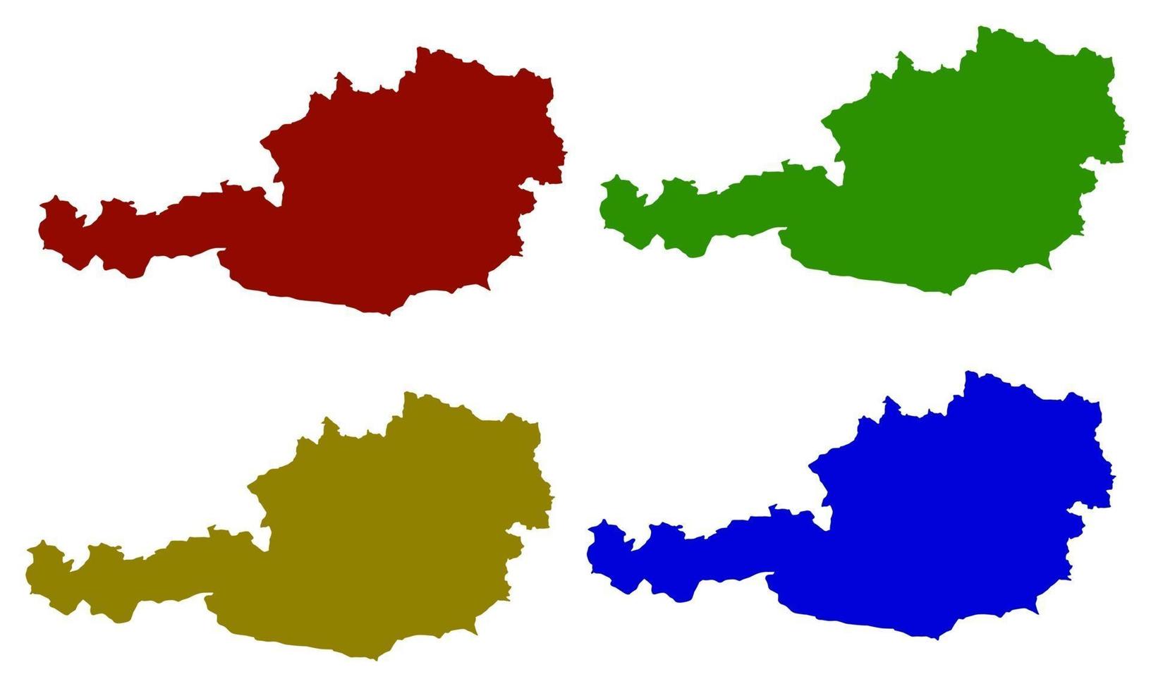 Austria country map silhouette in europe vector