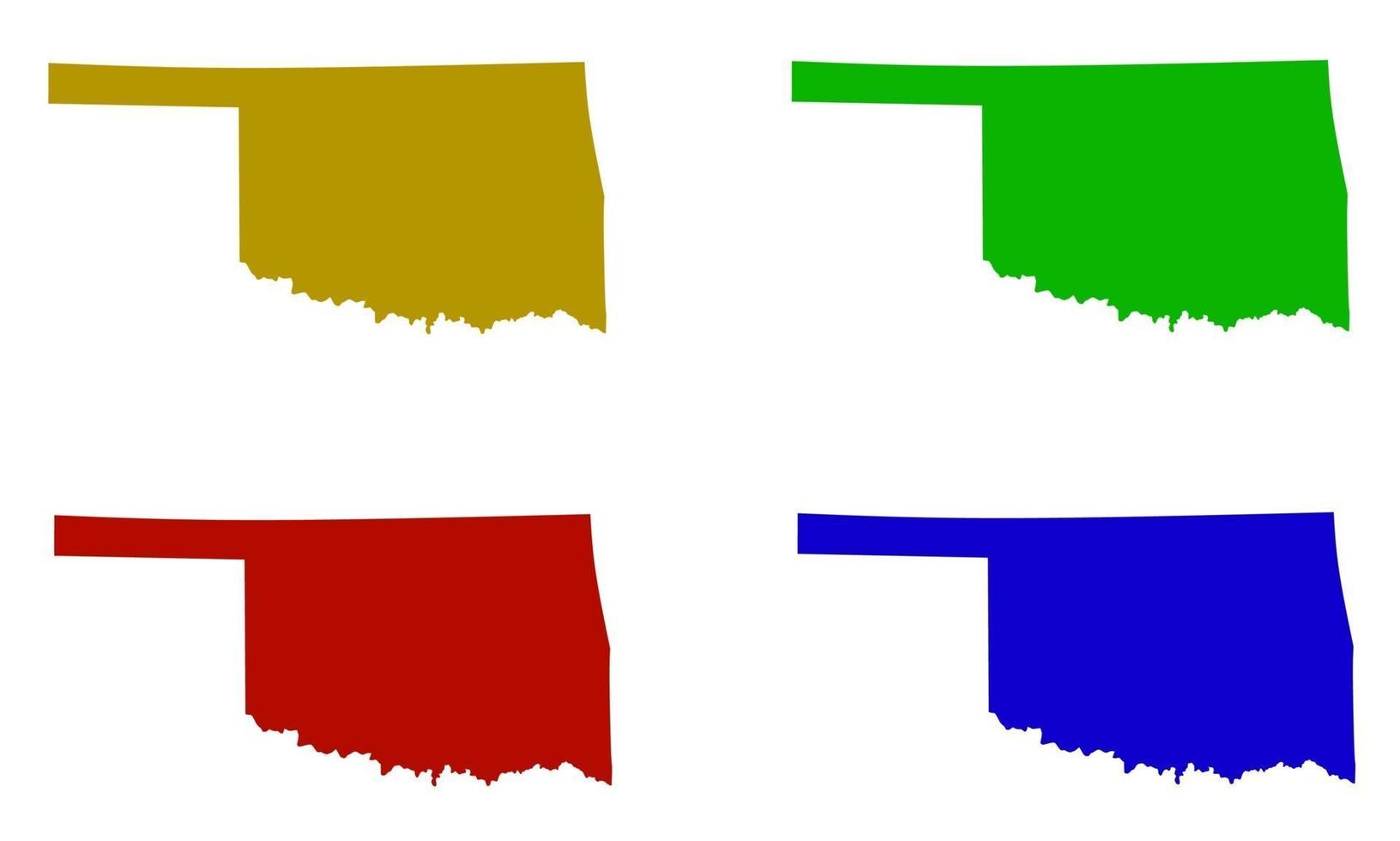 silueta de mapa del estado de oklahoma en los estados unidos vector