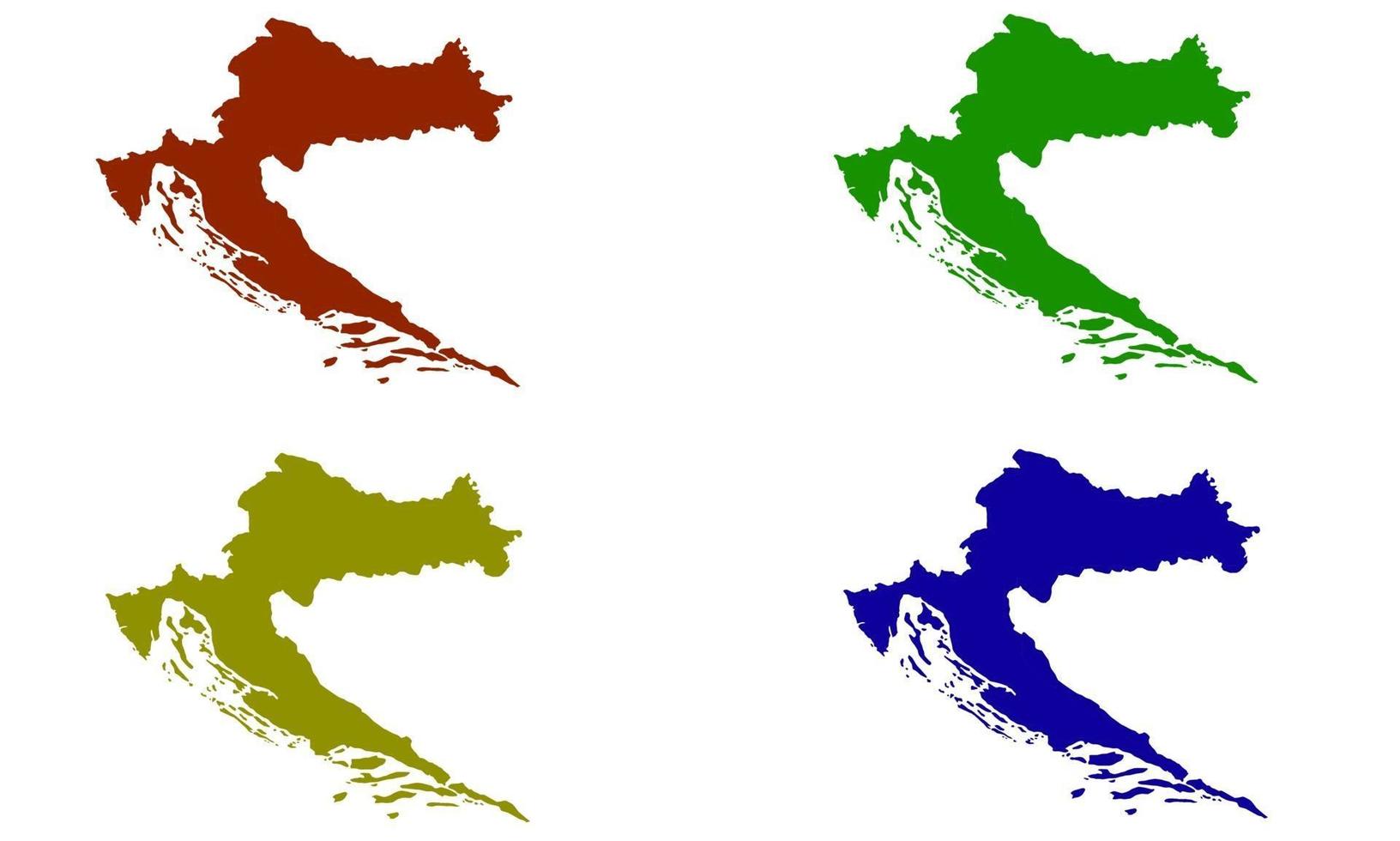 country map silhouette of Croatia in the balkans vector