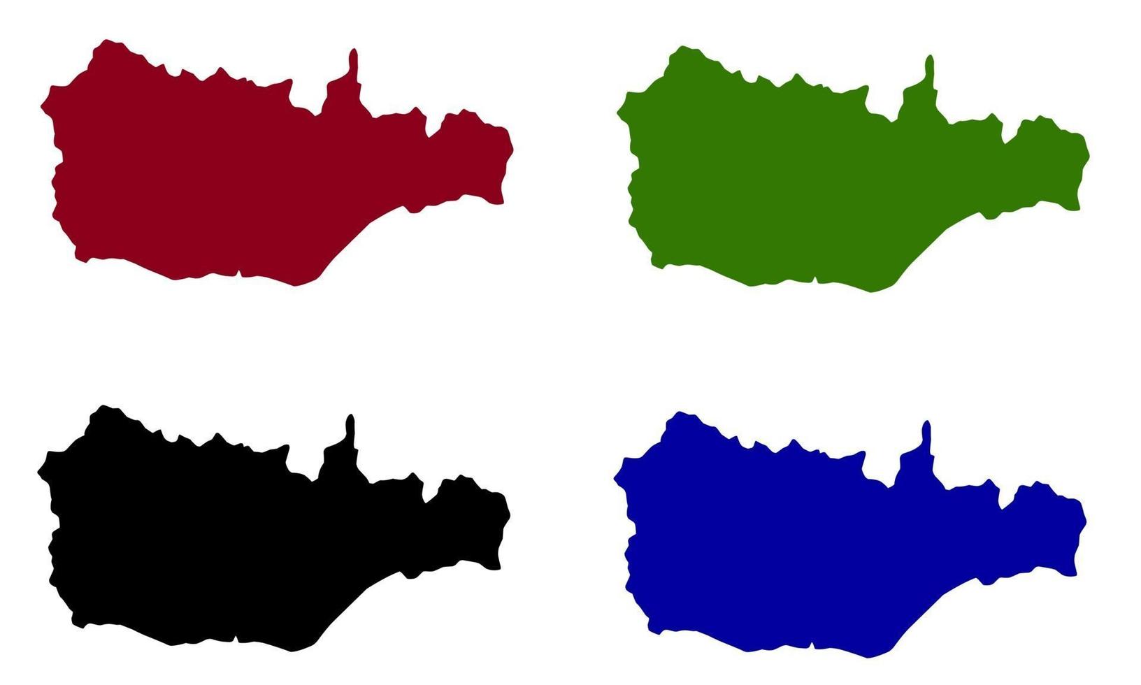 Mapa de silueta de la ciudad de Viqueque en Timor Leste vector