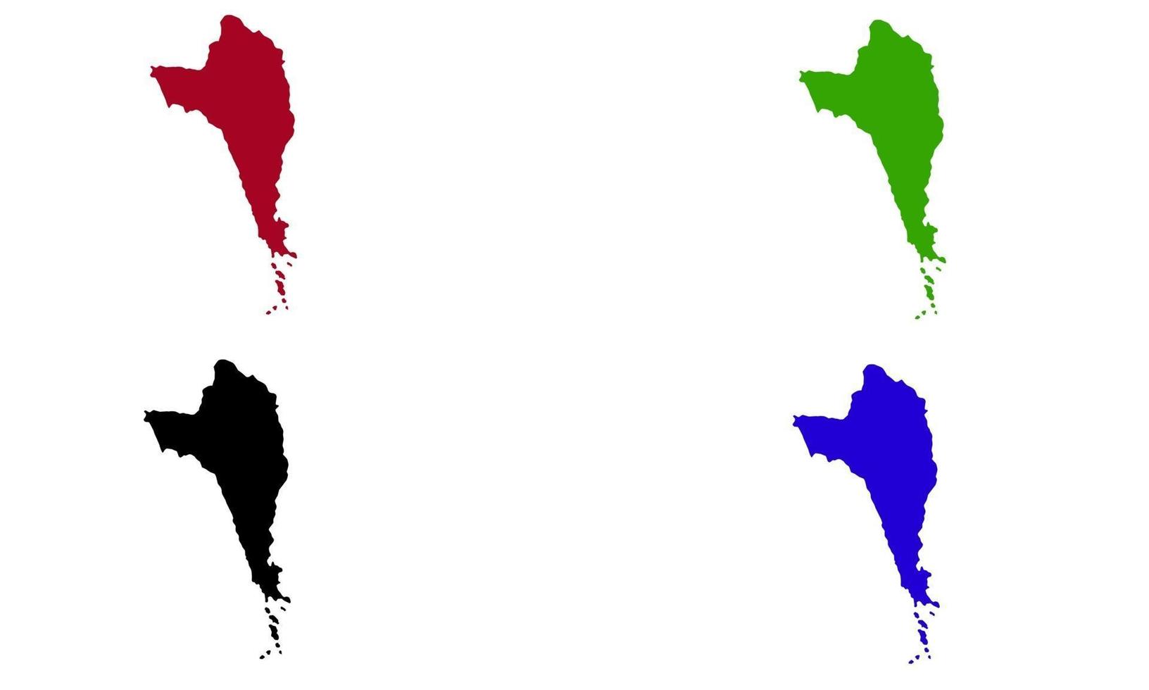 silueta de mapa de la isla de phu quoc en tailandia vector