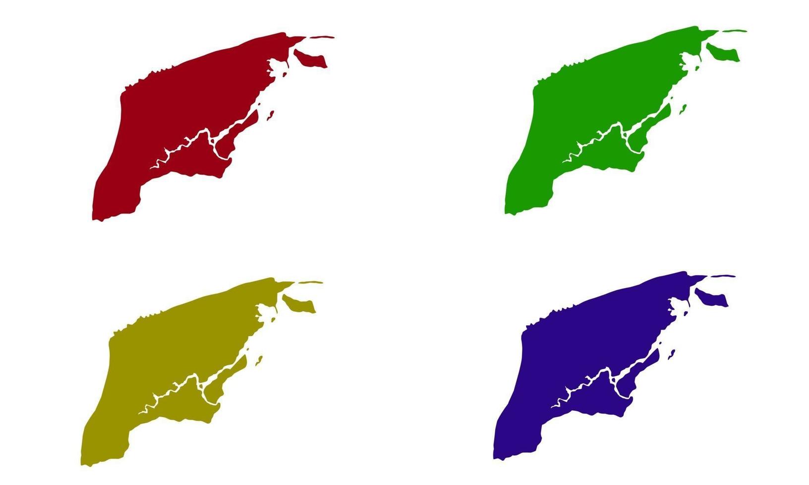 silueta del mapa del distrito de brunei-muara vector