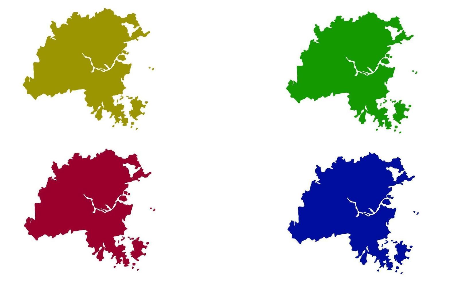 silueta de mapa de la ciudad de fuzhou en china vector