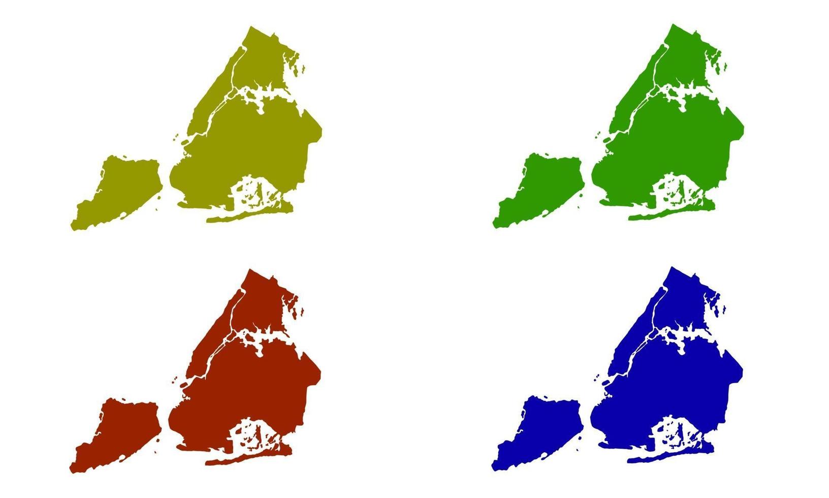 silueta de mapa de la ciudad de nueva york en los estados unidos vector