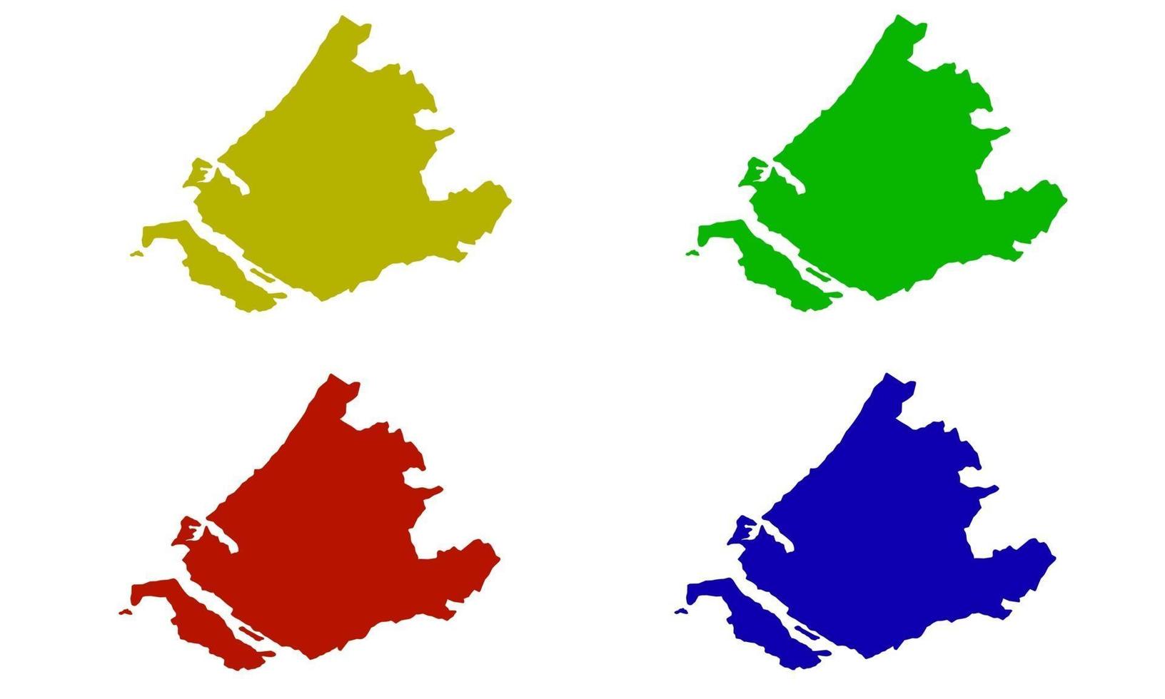 Mapa de silueta de la provincia de Holanda Meridional en los Países Bajos vector