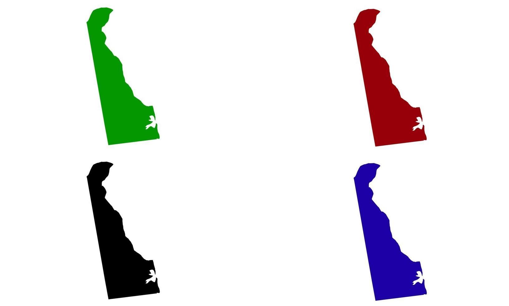 mapa de silueta de los estados de delaware en los estados unidos vector