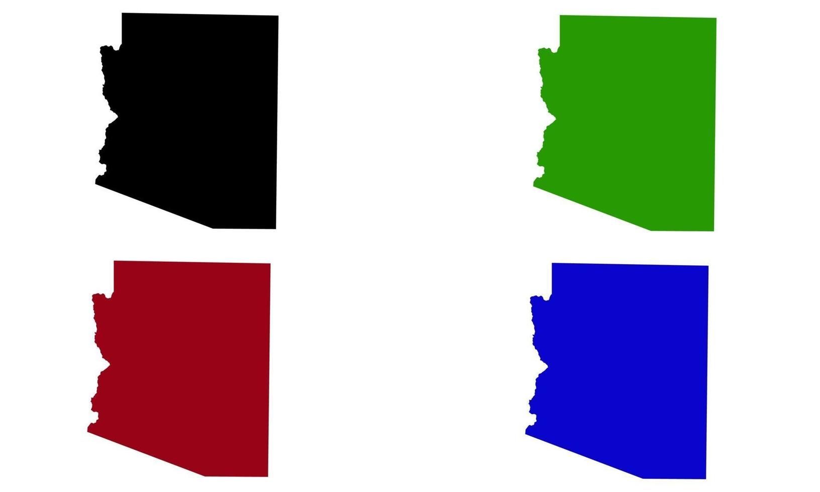 silueta del mapa del estado de arizona en los estados unidos vector