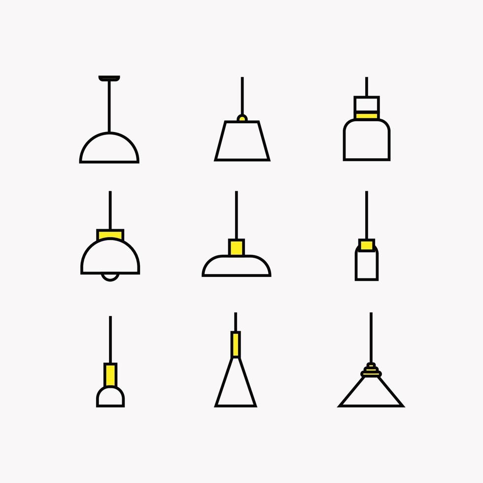 lamp designs with various unique shapes vector