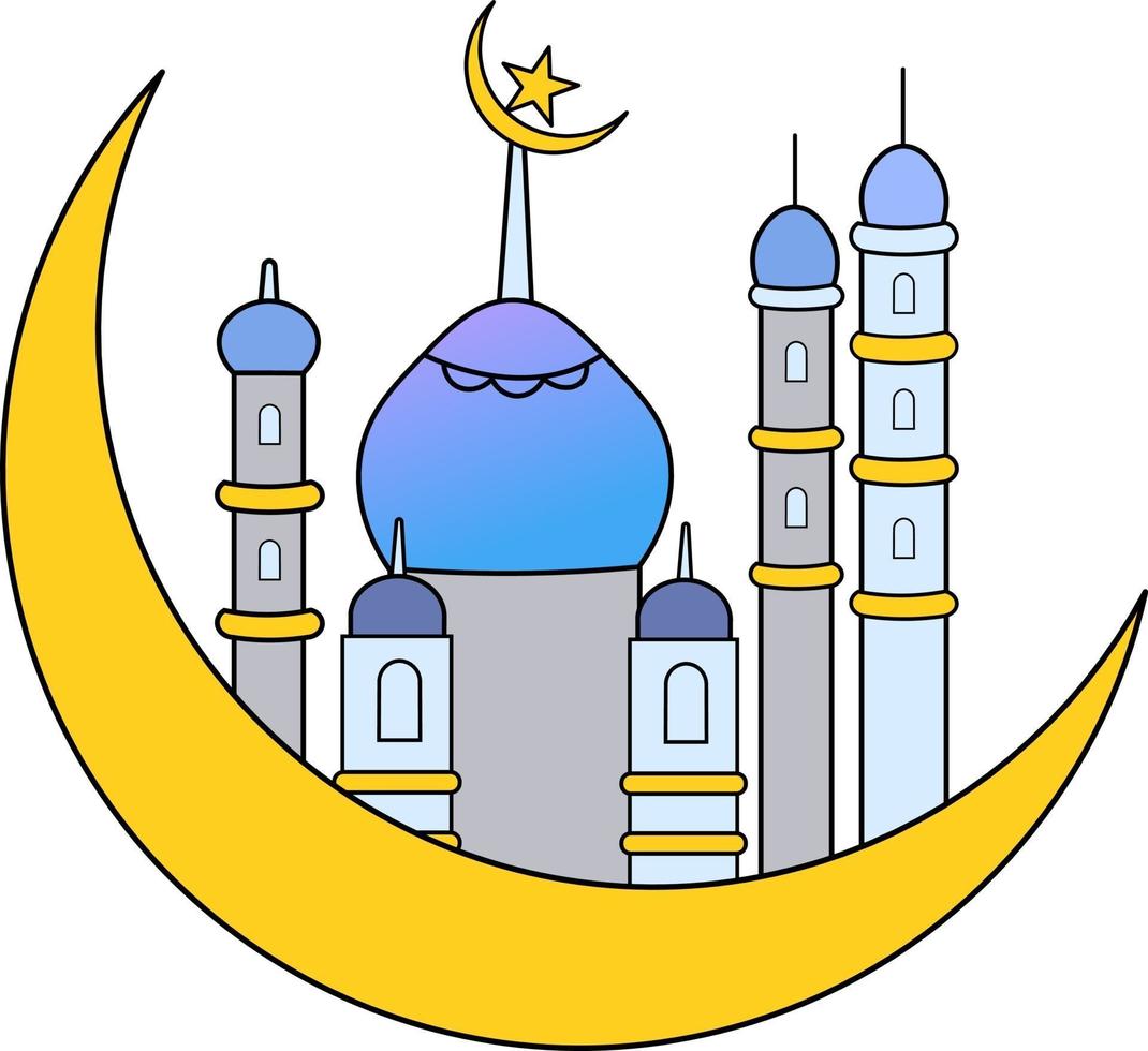 The minaret of the mosque vector illustration