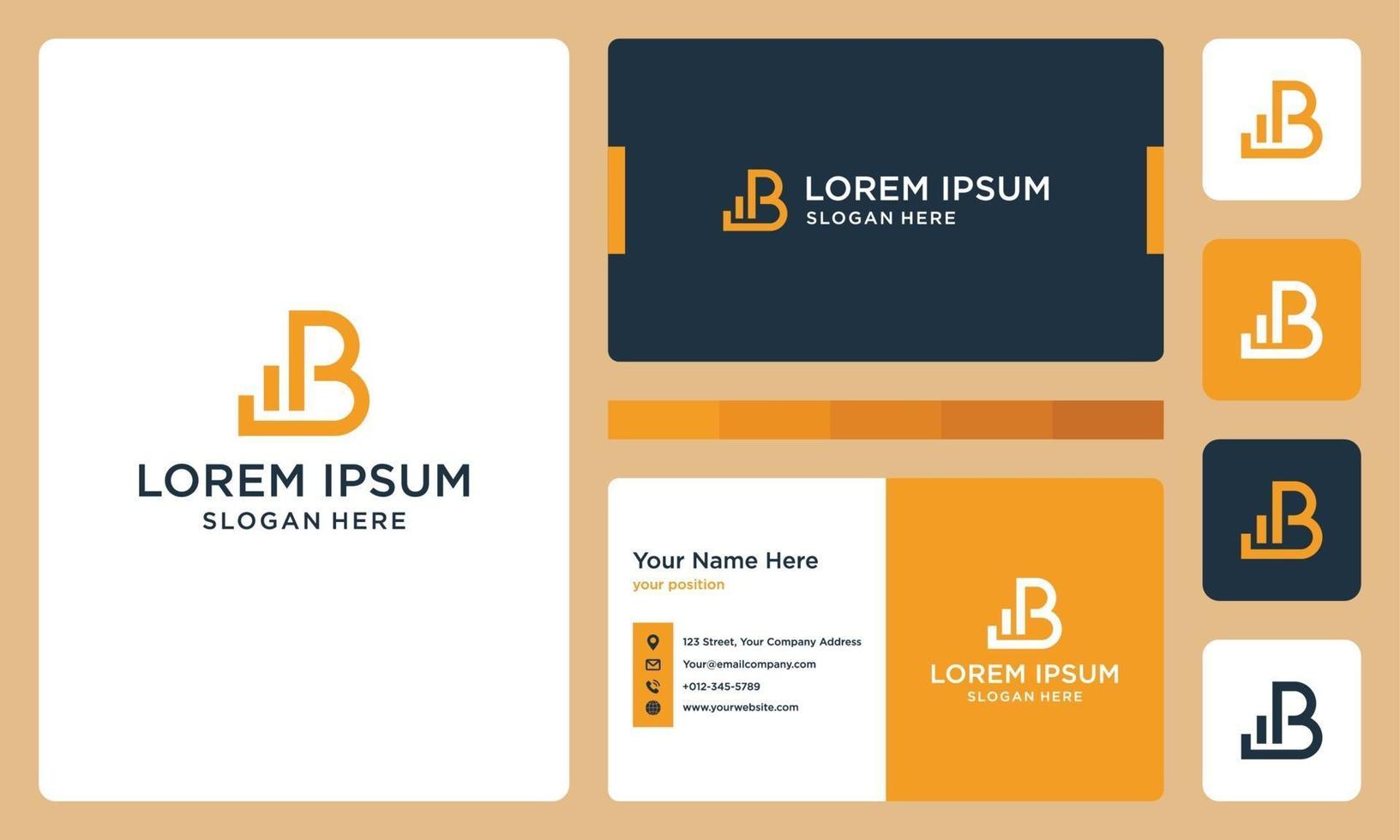 letter B logo and investment logo. business card design. vector