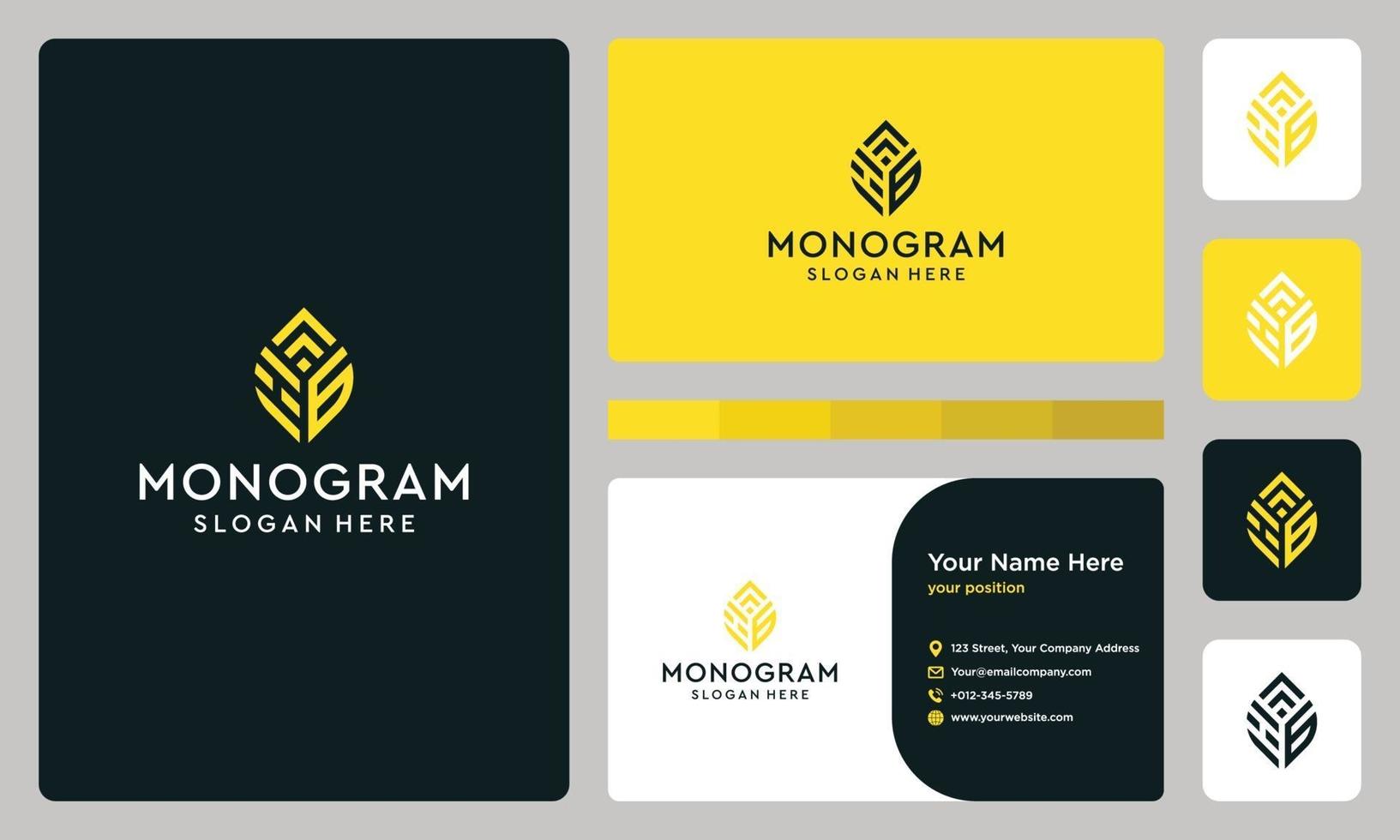 initial and growth letter monogram logo. vector premium.