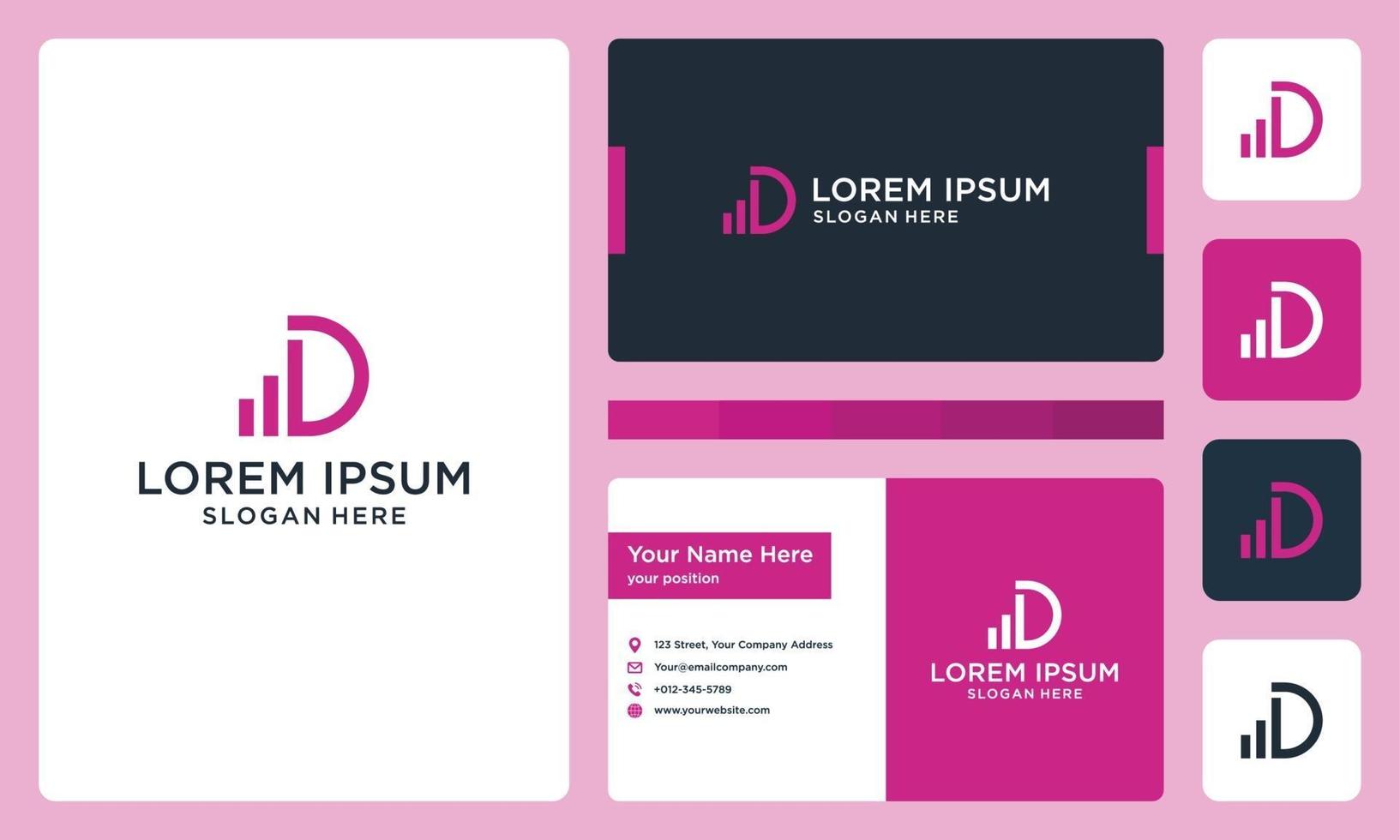 letter D logo and investment logo. business card design. vector