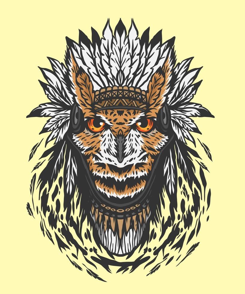 illustration indian owl vector