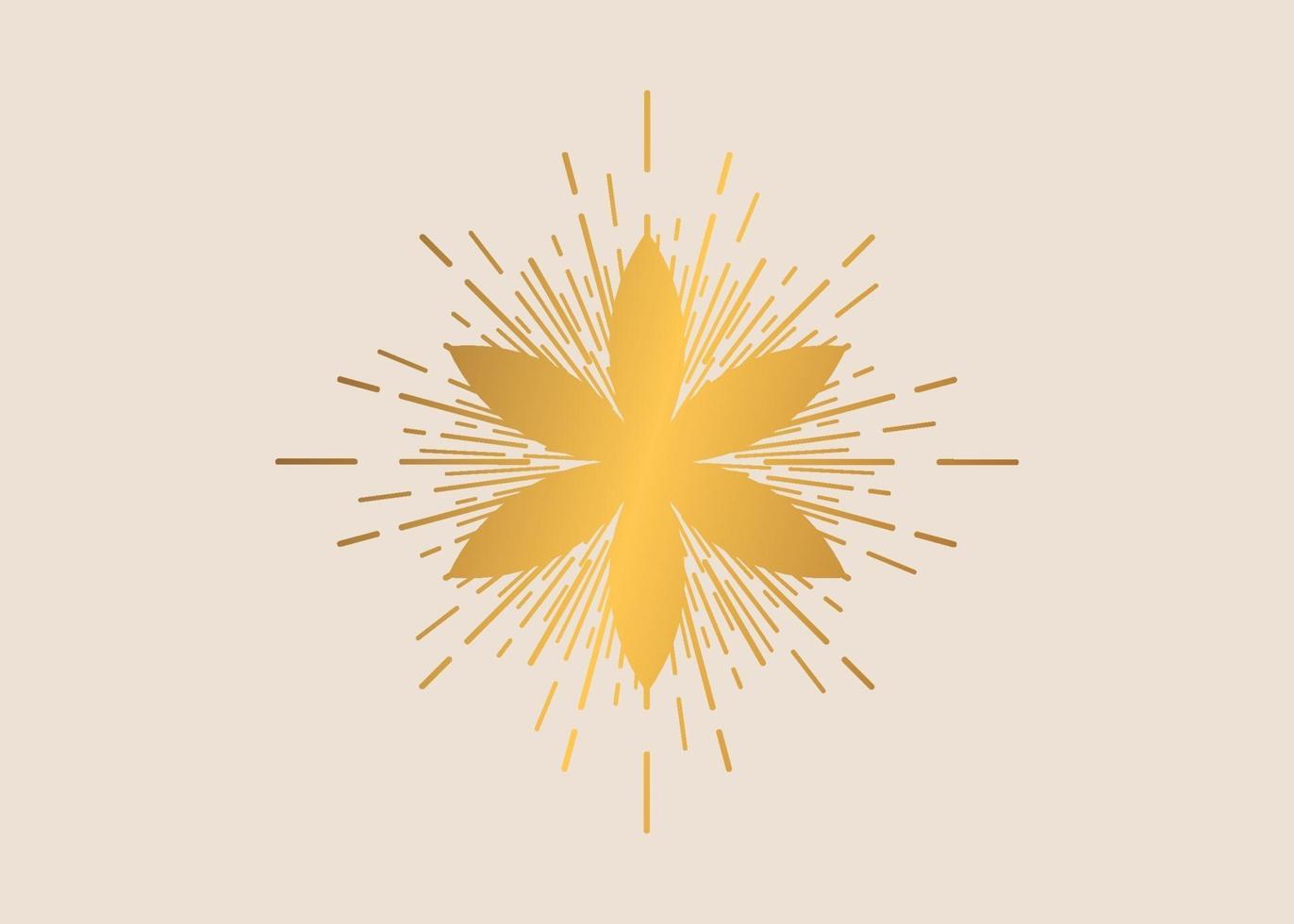semilla de vida símbolo geometría sagrada. icono de logotipo de oro estilo boho vector