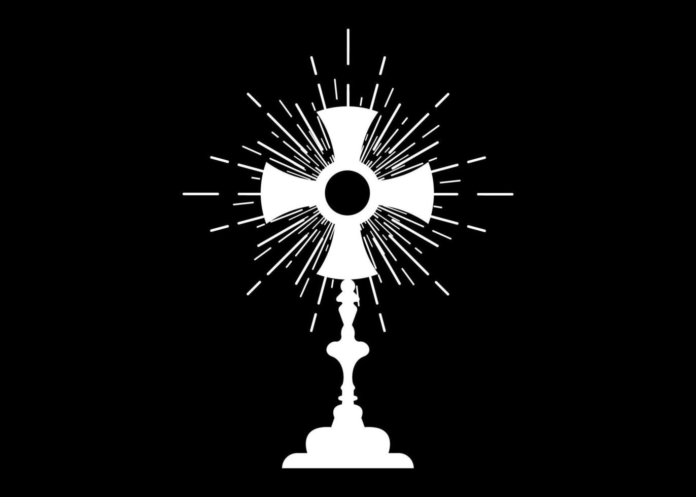 Monstrance. Ostensorium used in Roman Catholic, Old Catholic symbol vector