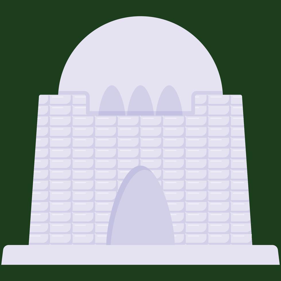 Quaid e Azam Mazar Flat Icon vector