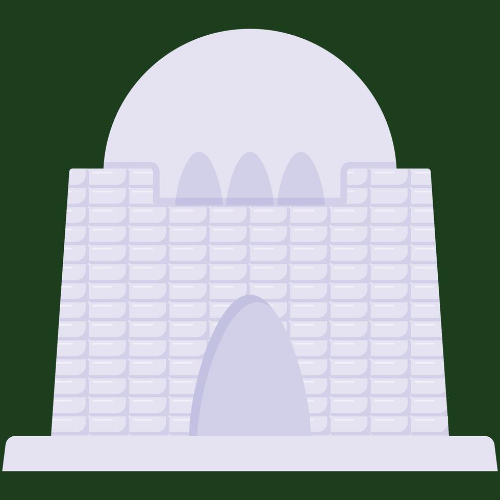 icono plano quaid e azam mazar vector