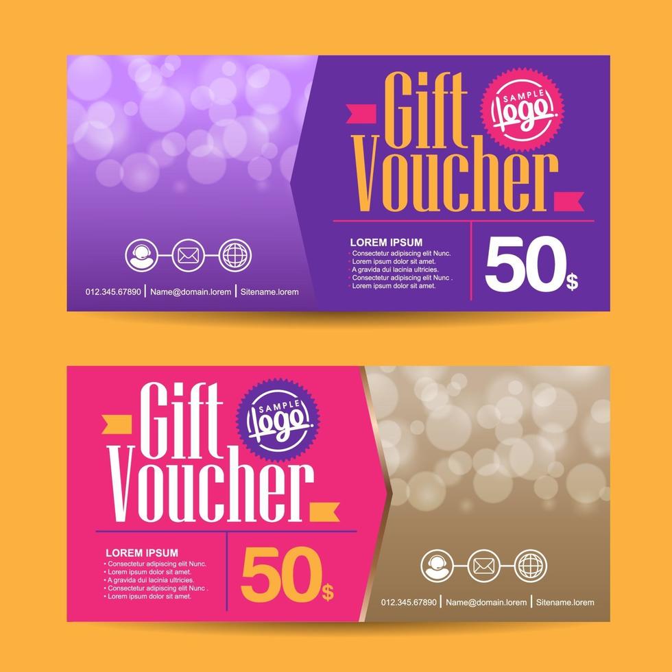 Gift voucher discount banner template design vector