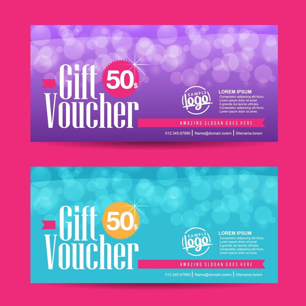 Gift voucher discount banner template design vector