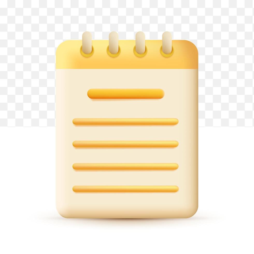 Copywriting, writing icon. document concept yellow. 3d vector