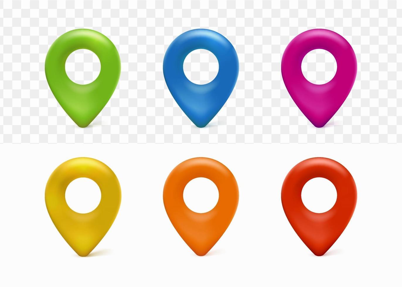 pin map location navigation 3d collection set cute elegant minimalist vector