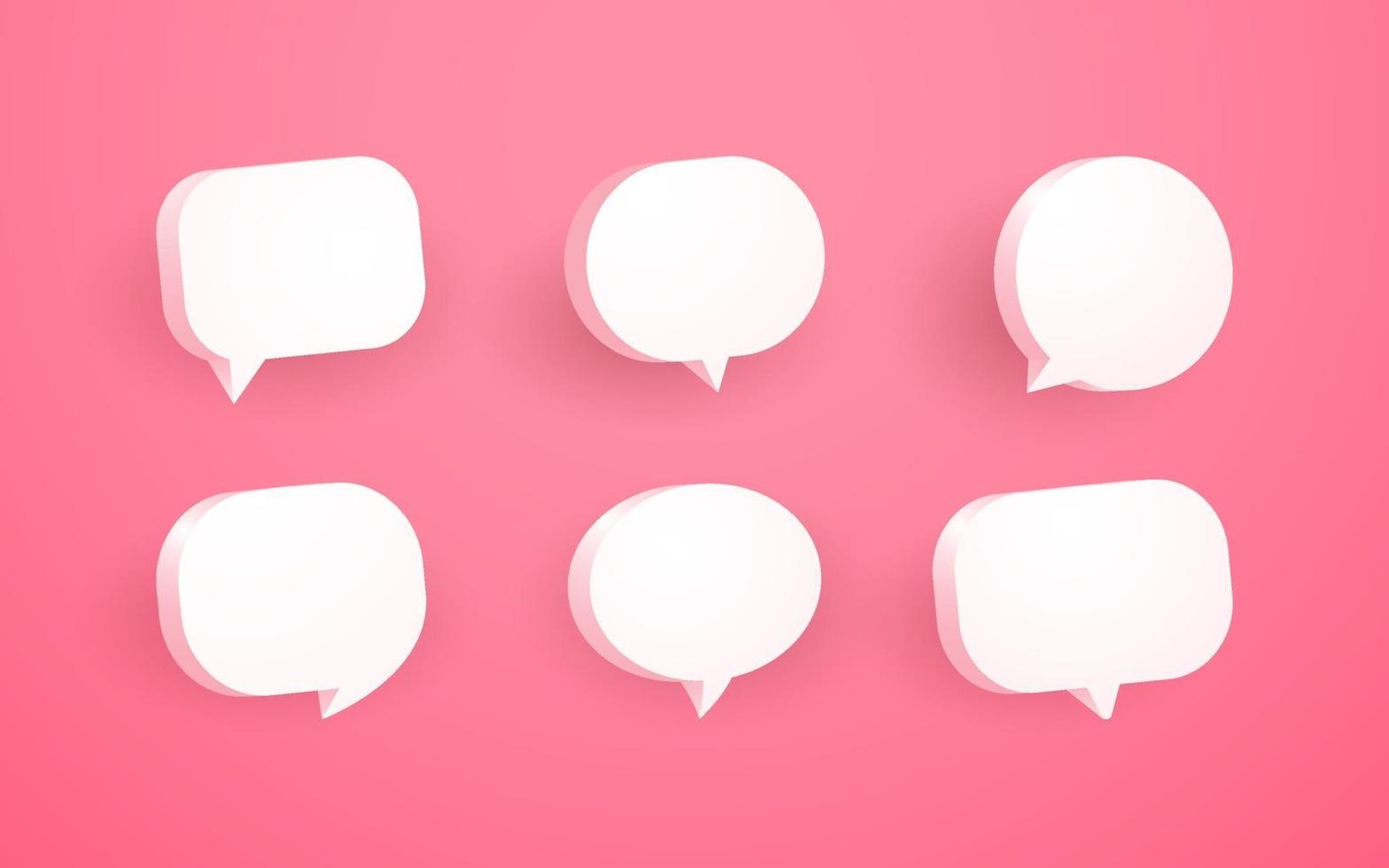 bubble chat 3d collection set vector