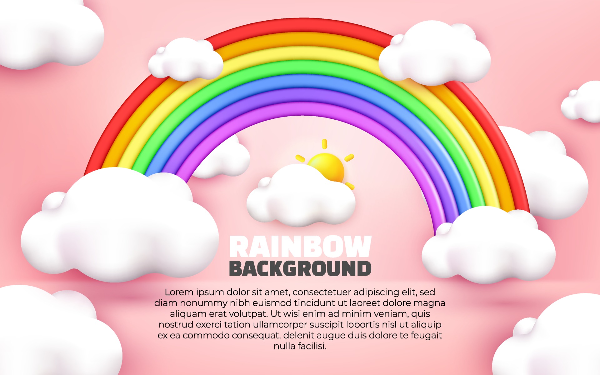 3d Illustration of rainbow design pink pastel background cartoon style  3167059 Vector Art at Vecteezy