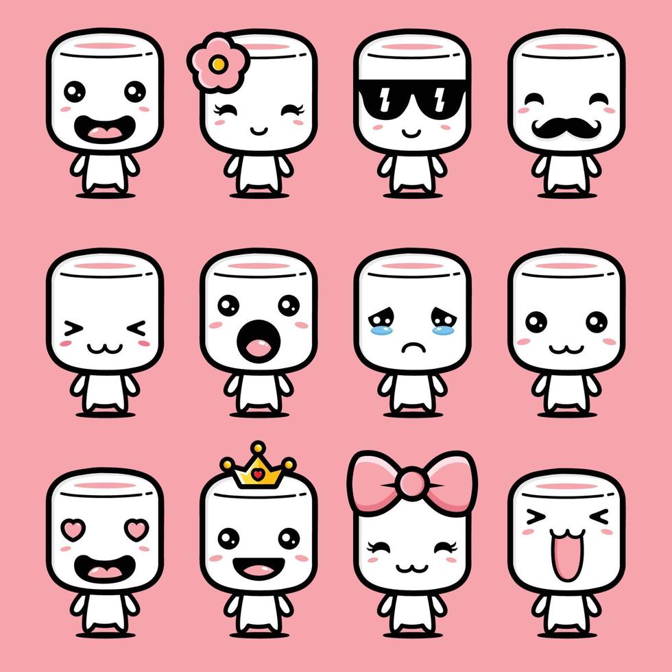 cute marshmallow vector design mascot